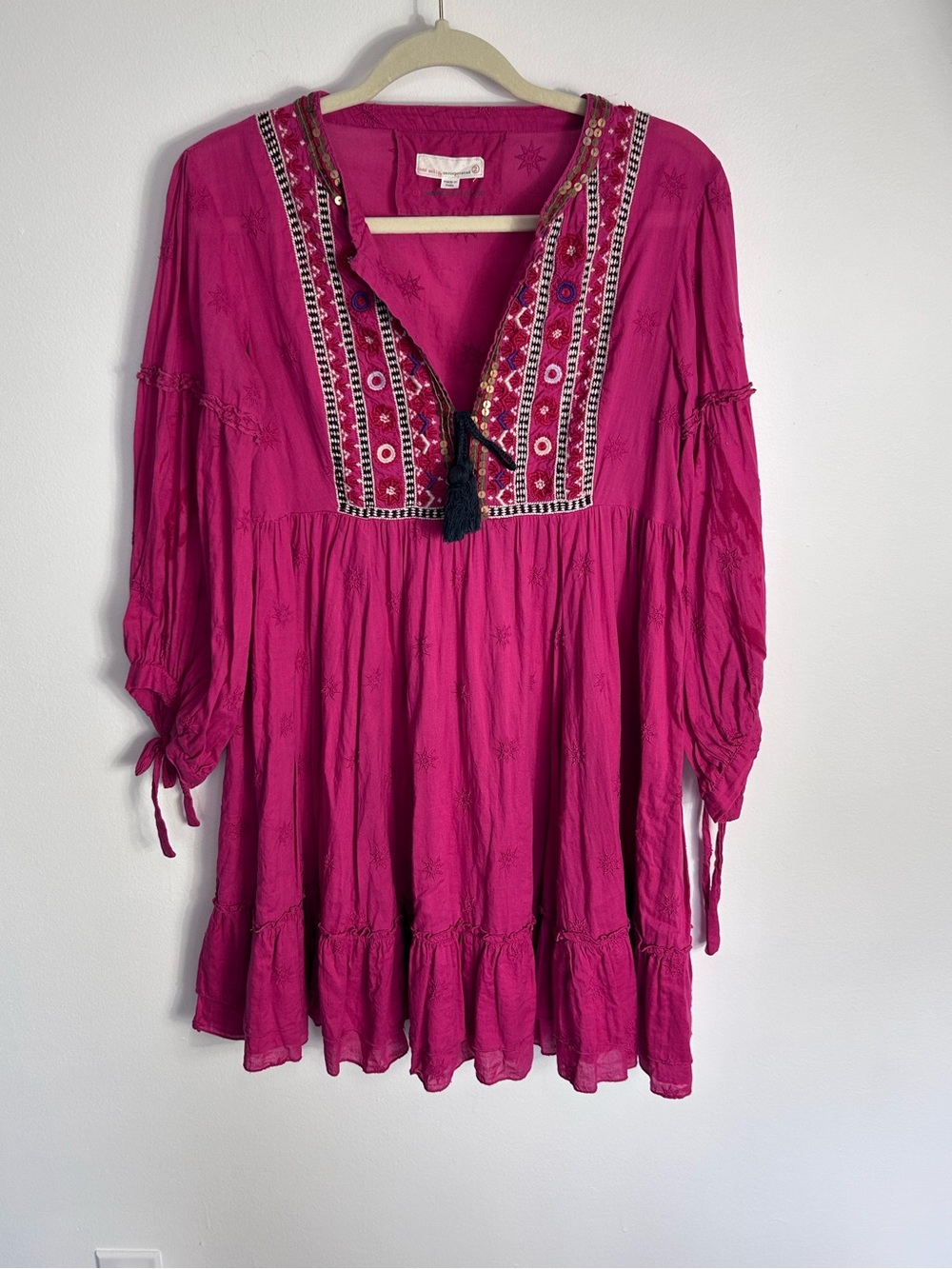 Odd Molly Pink Embroidered Dress - Size 2 - Medium